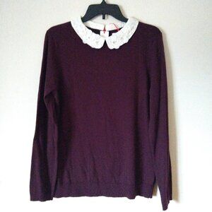 ELLE FAUX BLOUSE COLLAR PULLOVER . NWT